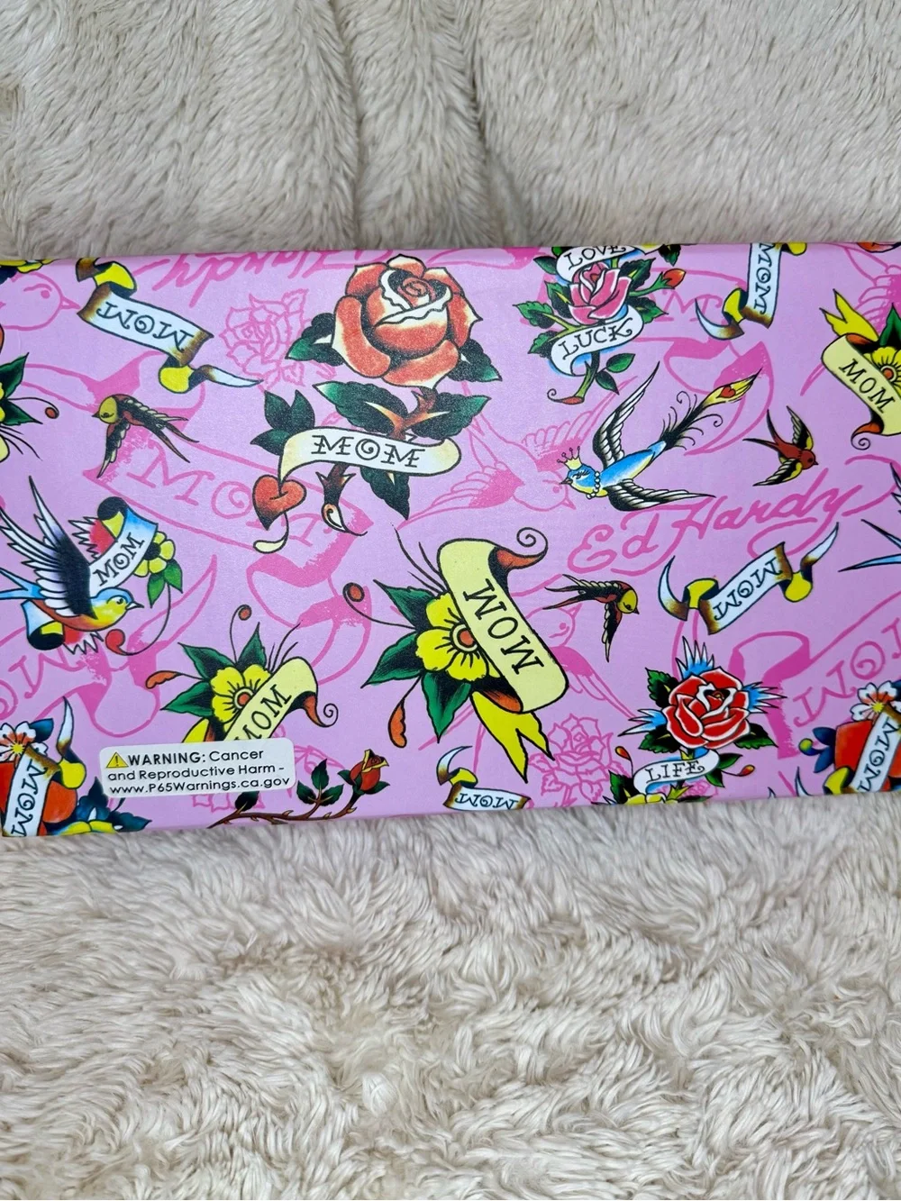 Ed Hardy Red Skull & Rose Convertible Wristlet with Key Ring
